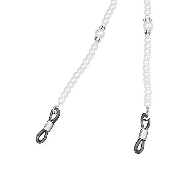 White beaded eyeglass retainer