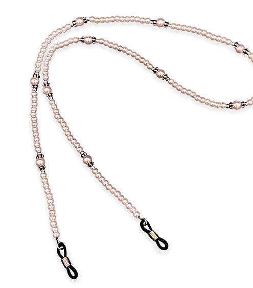 Pink beaded eyeglass chain