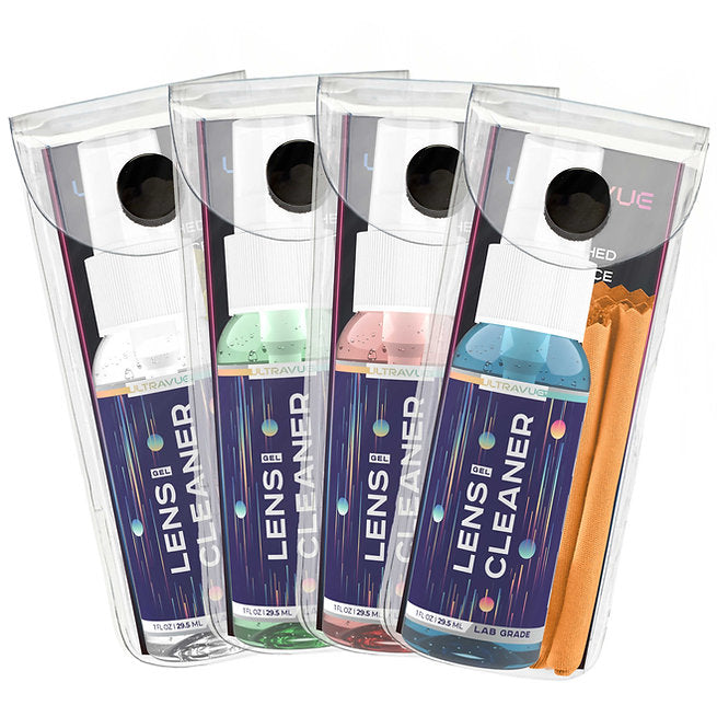 UltraVue Gel Lens Cleaner Soft Case Kit - Eyeglass Cleaner and Microfiber Cloth