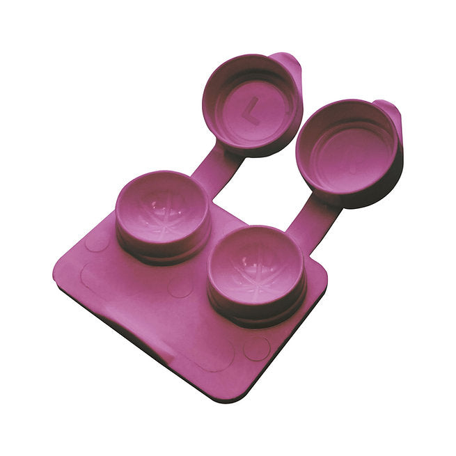 Purple flip-top contact lens case