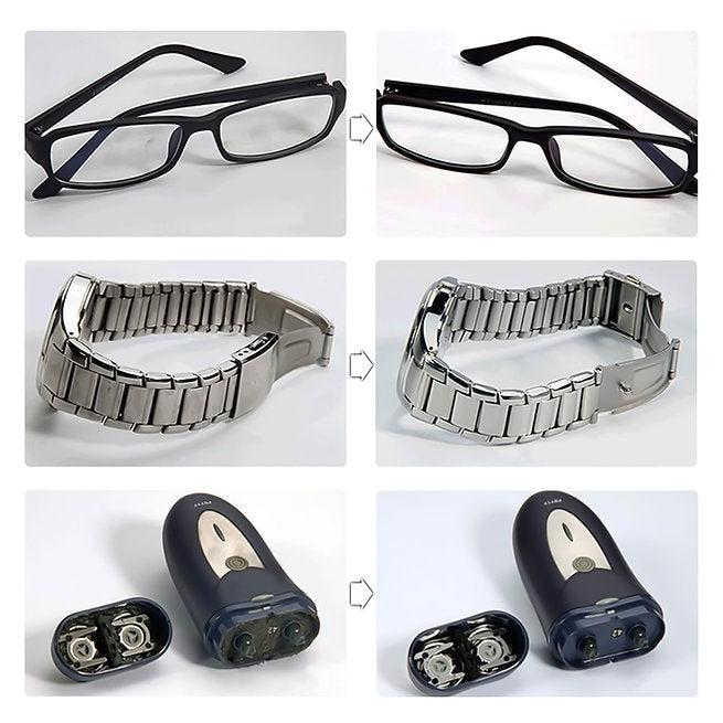 Before and after ultrasonic cleaning
