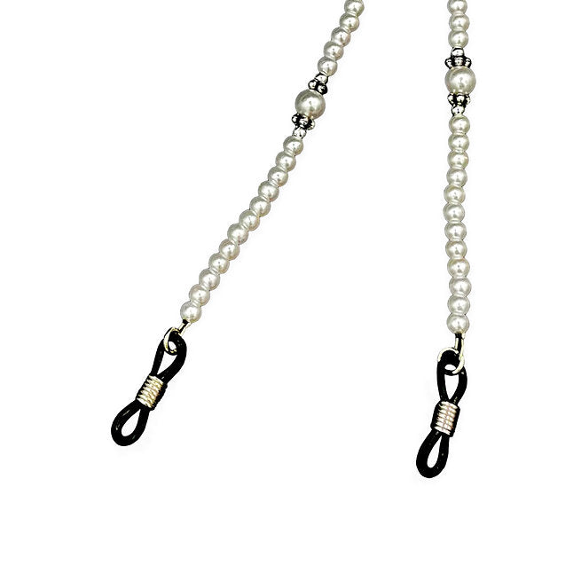 Gray beaded eyeglass retainer