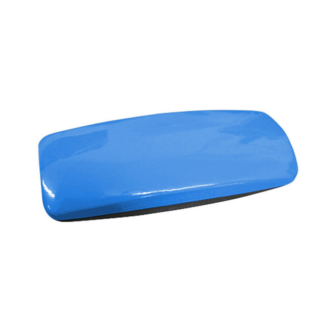 Glossy blue eyeglass clamshell case
