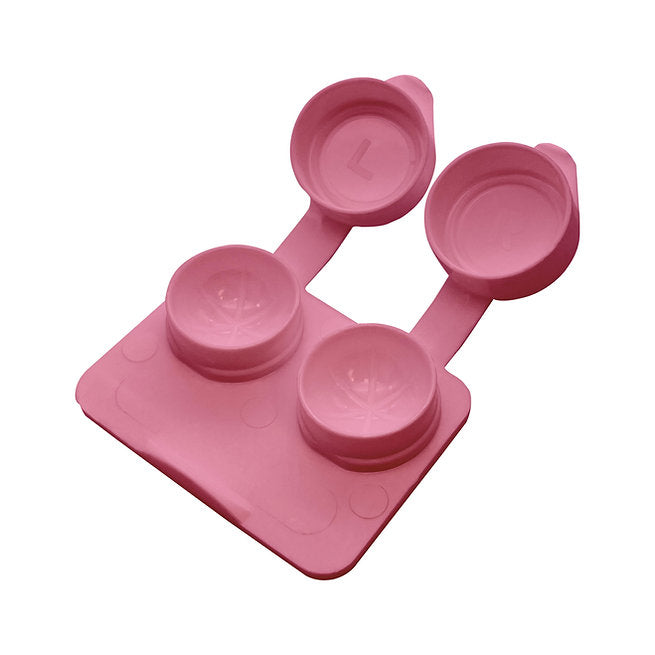 Pink flip-top contact lens case