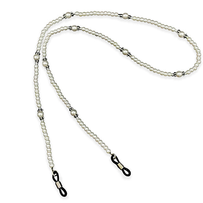 Gray beaded eyeglass chain