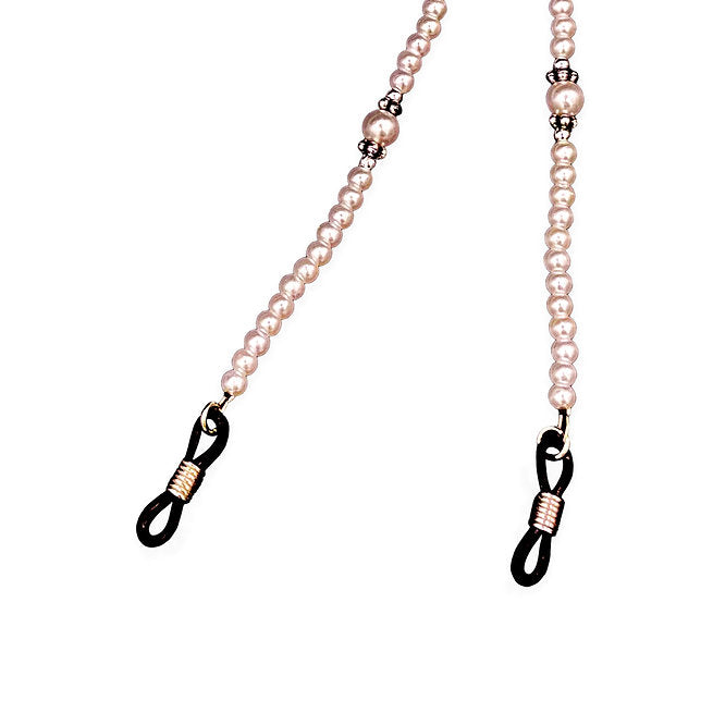 Pink beaded eyeglass retainer