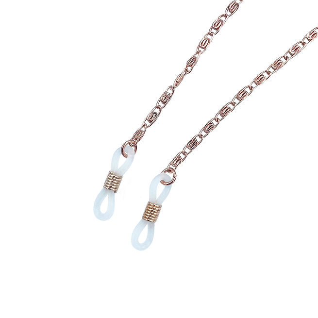 Rose gold retainer chain for eyeglasses