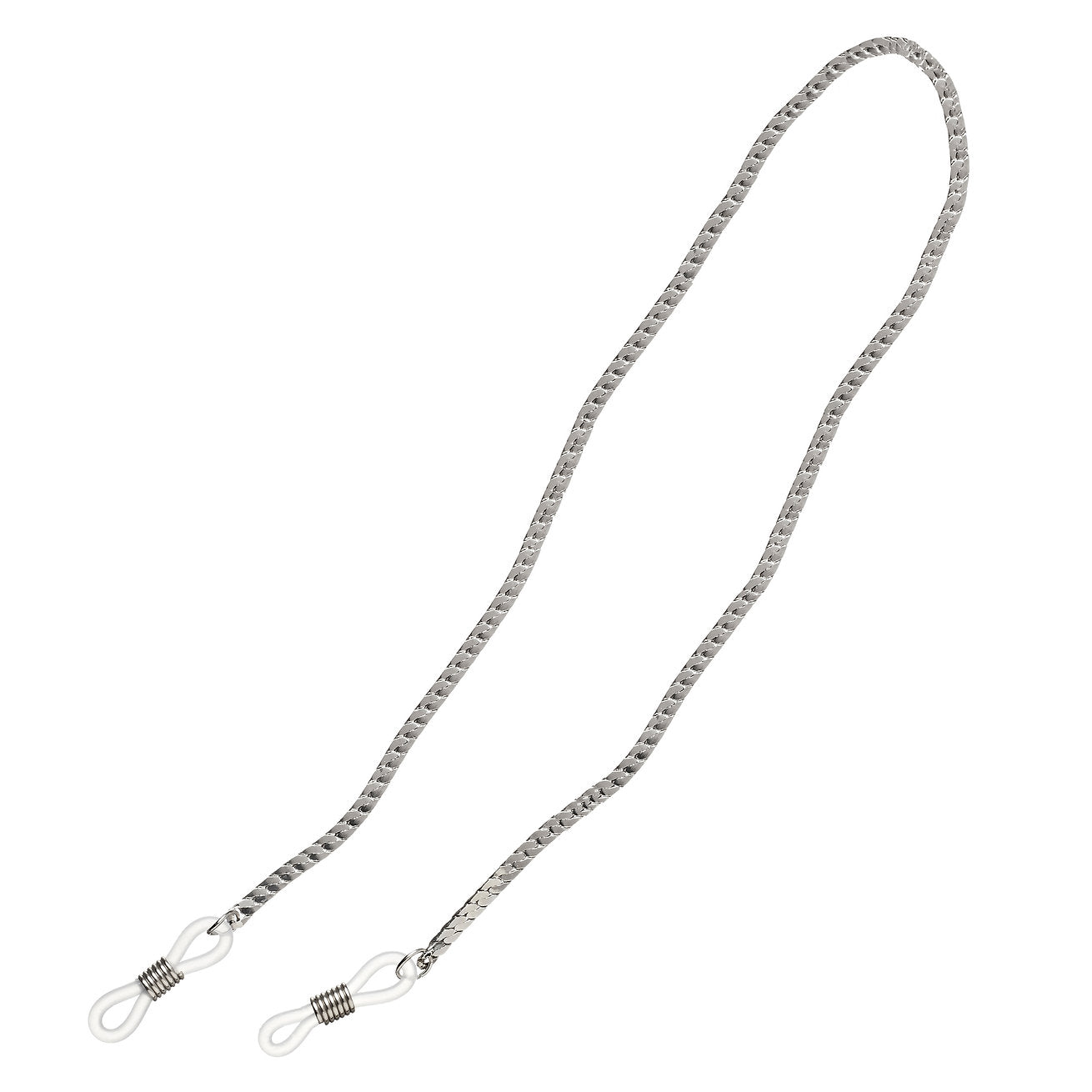Silver retention chain for eyeglasses
