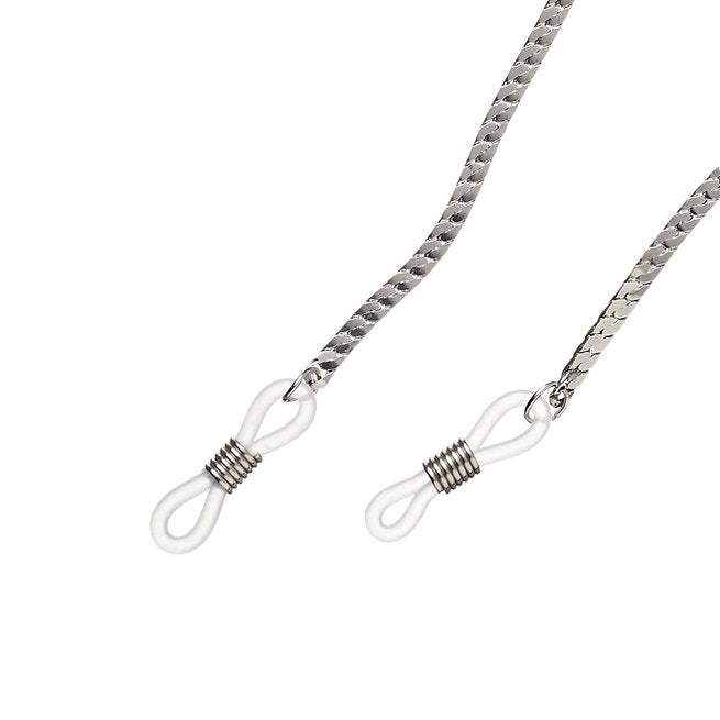 Silver herringbone eyeglass chain
