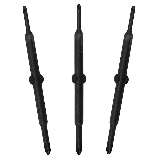 Screwdriver Double Bit Replacements With Ball-Bearing Blade Seat - 3-Pack
