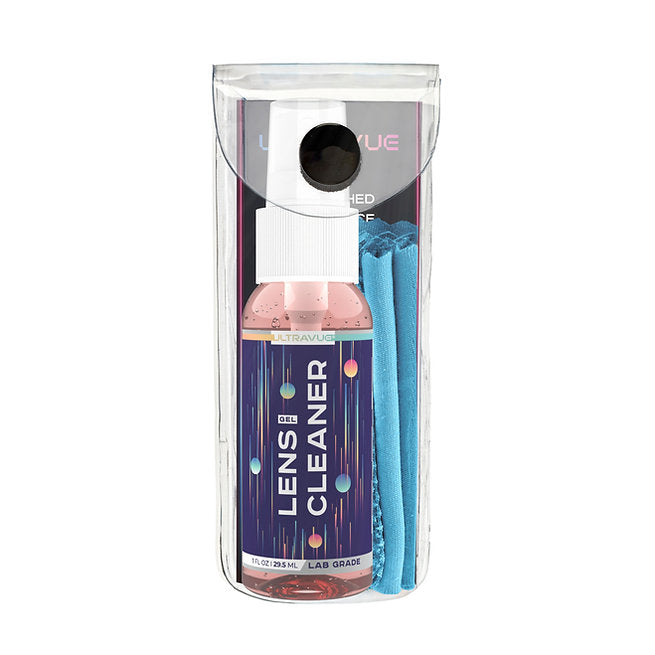 UltraVue Gel Lens Cleaner Soft Case Kit - Eyeglass Cleaner and Microfiber Cloth