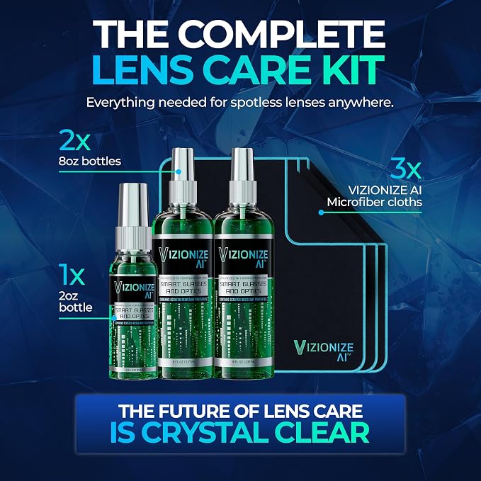 Eyeglass Cleaner - AI-Driven Chemistry Scratch-Resistant | Streak-Free Eyeglass Cleaner for AR Glasses, Camera Lenses & Casual Eyewear
