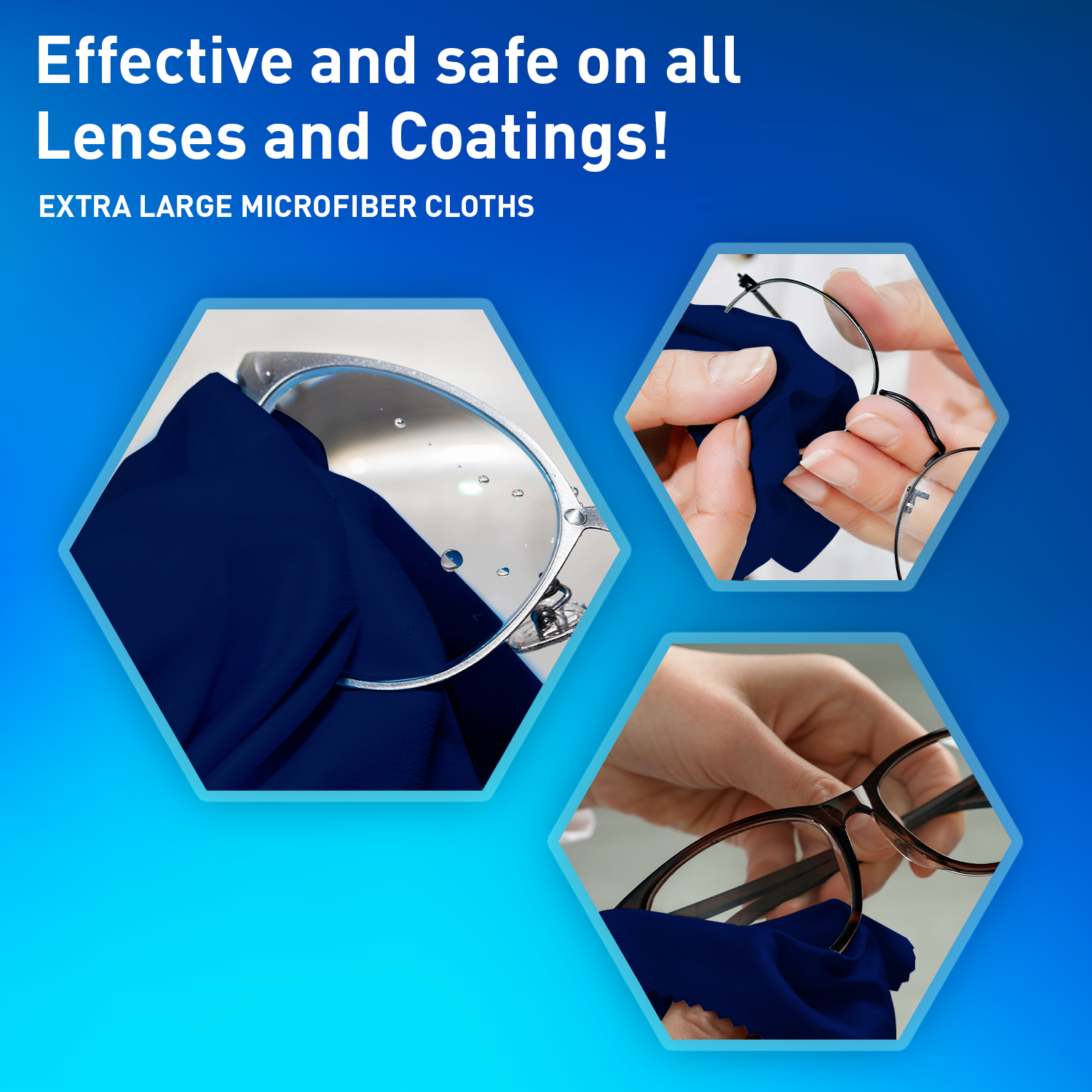 Ultravue Microfiber Cloths - 3 Pack - Blue