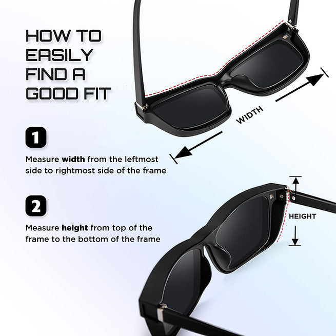 Fit over eyewear size guide