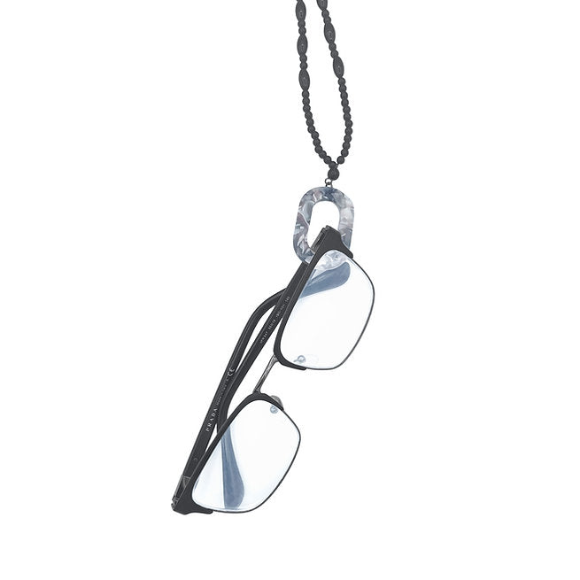 Eyeglass necklace hanger with oval charm