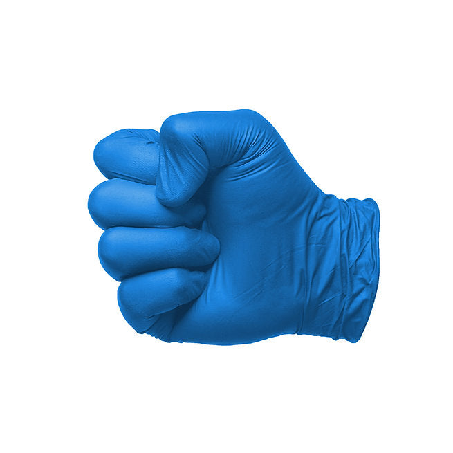 Powder free blue nitrile glove