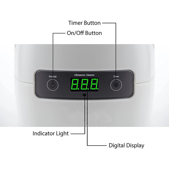Ultrasonic cleaner buttons
