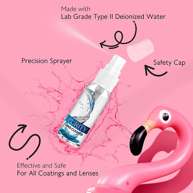 Type 2 deionized water lens cleaner