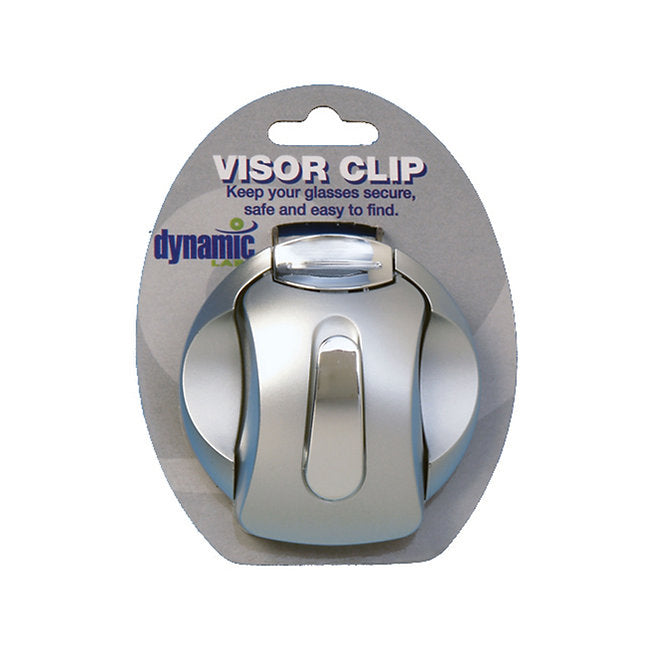 Silver visor clip for eyeglasses