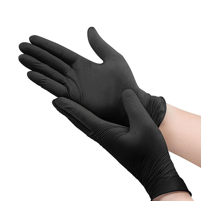 Latex free black nitrile glove