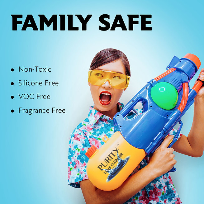 Family safe lens cleaner spray