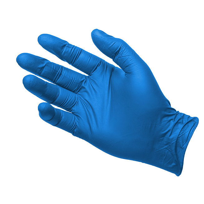 Latex free blue nitrile glove