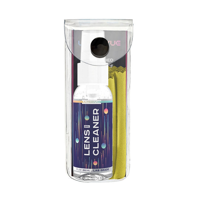 UltraVue Gel Lens Cleaner Soft Case Kit - Eyeglass Cleaner and Microfiber Cloth