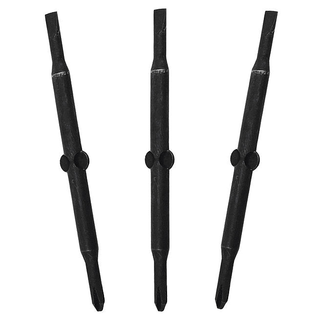 Screwdriver Double Bit Replacements With Ball-Bearing Blade Seat - 3-Pack