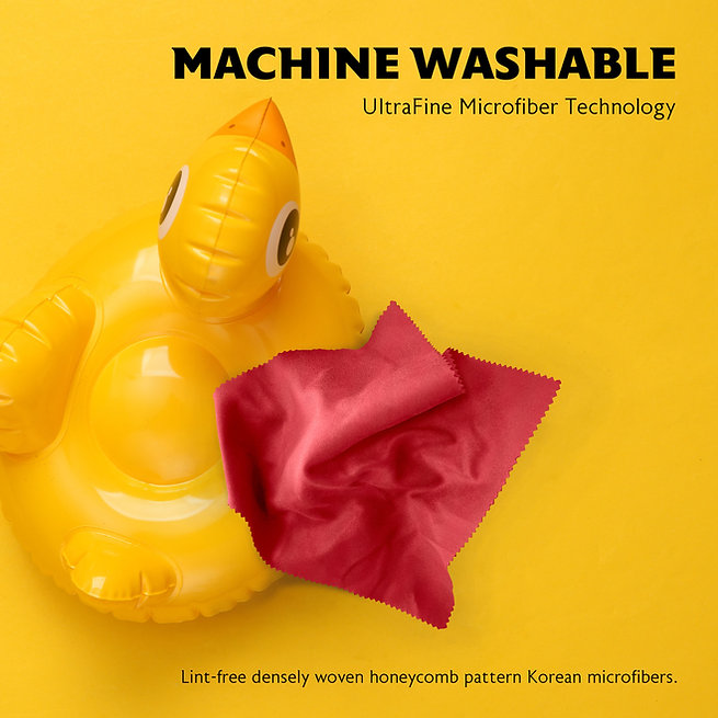 Machine washable red microfiber cloth