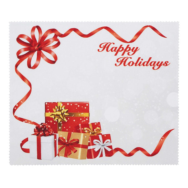 Happy holidays microfiber lens cleaning cloth