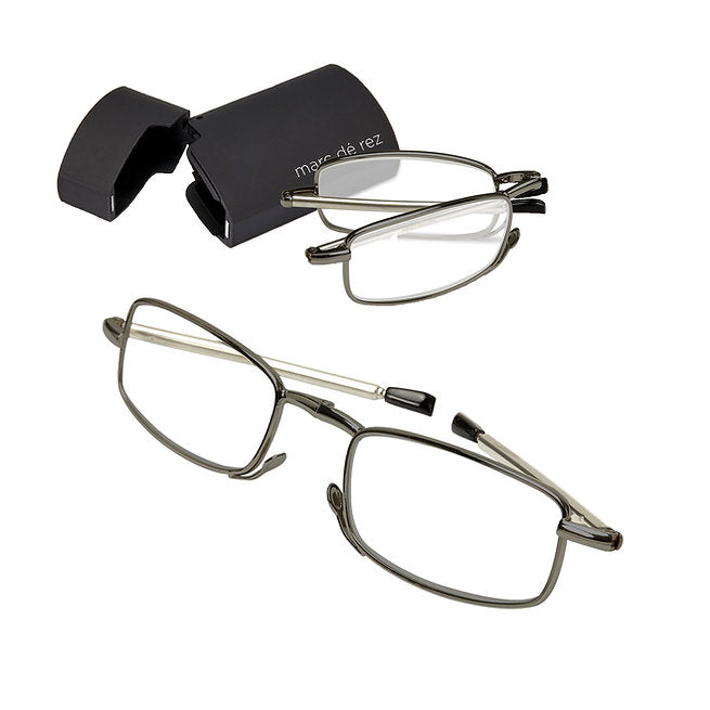 Gunmetal foldable reading glasses