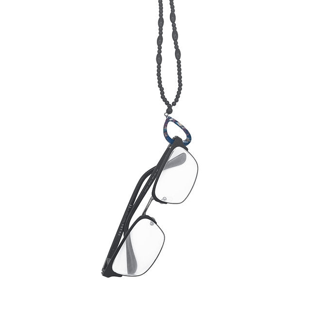 Eyeglass necklace hanger with teardrop charm
