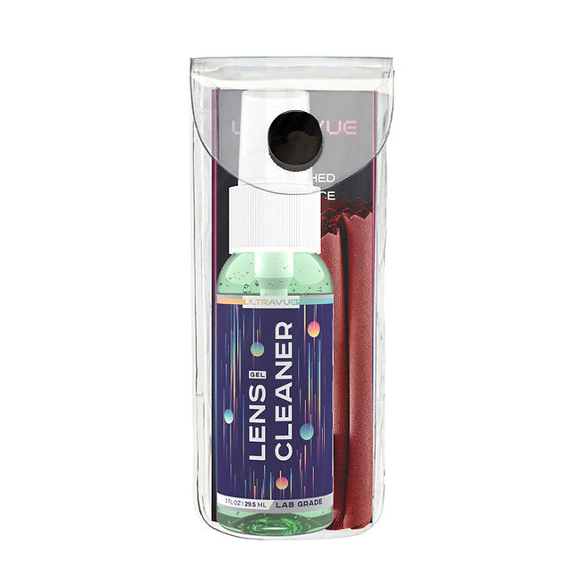 UltraVue Gel Lens Cleaner Soft Case Kit - Eyeglass Cleaner and Microfiber Cloth