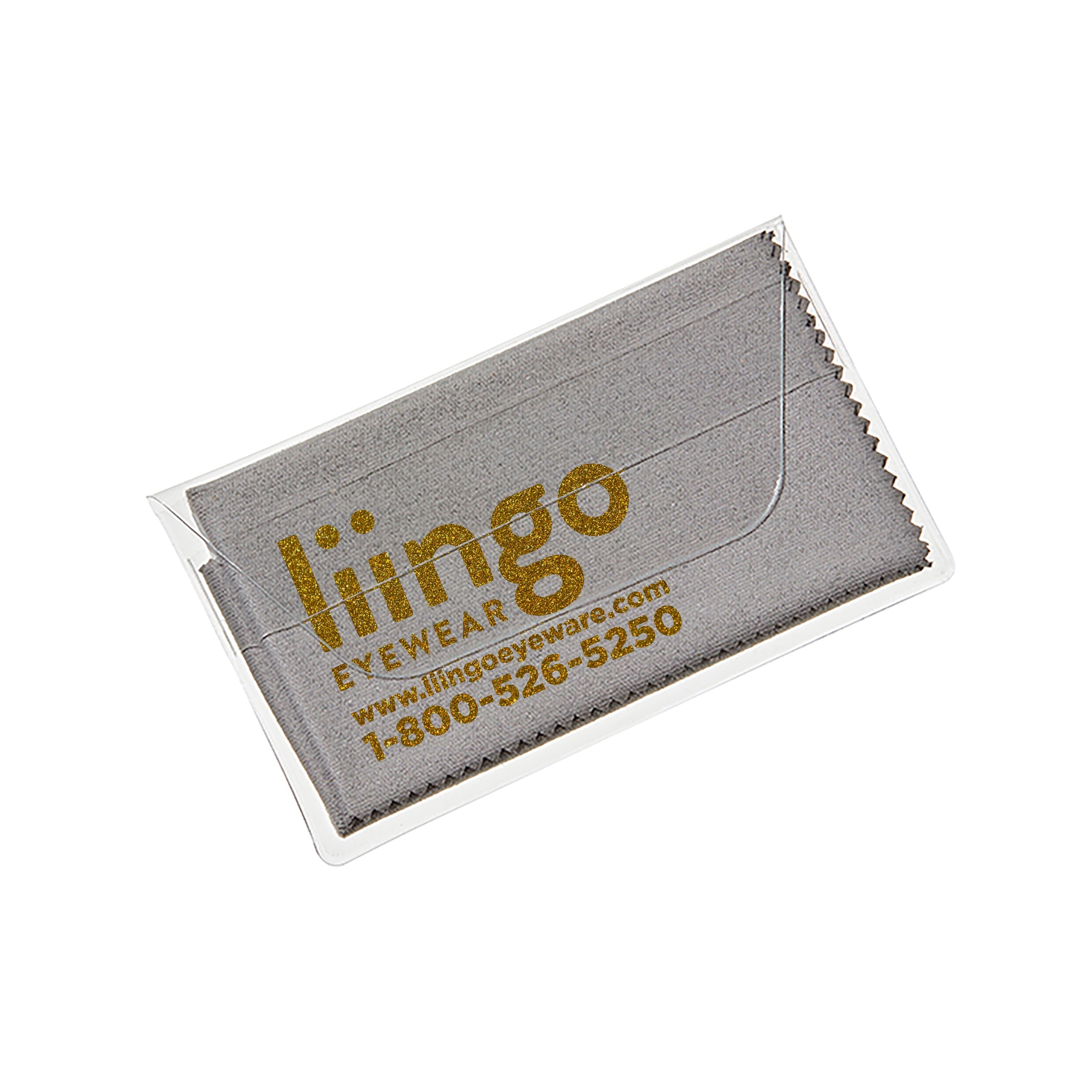 Purity™ Imprinted Microfiber Cloth in Clear Pouch (Metallic Ink)